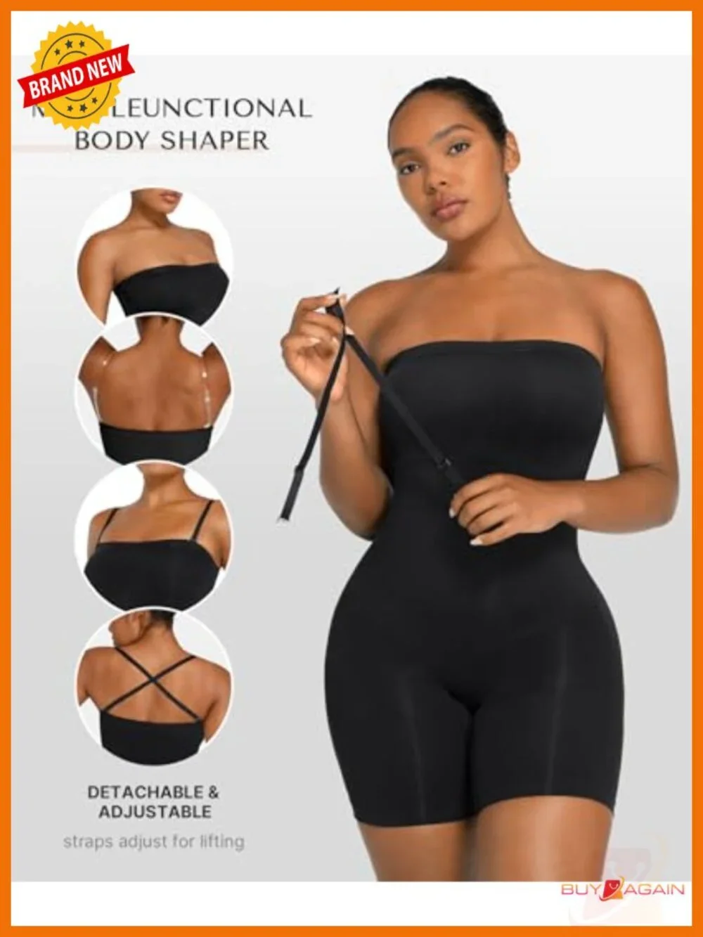 NWT SHAPELLX Strapless Shaper Bodysuit Tummy Control Seamless